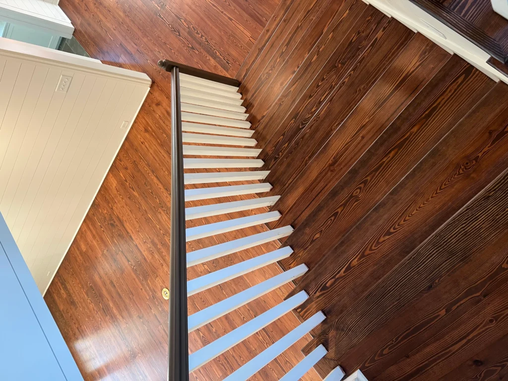 image of fresh and new wooden stairs