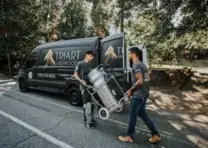 Hardwood Flooring Atlanta two TriArt men working outside